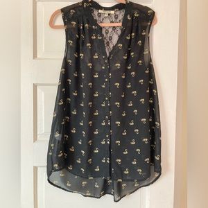 Daniel Rainn Swan Lace Hi Low Blouse